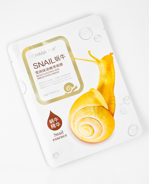 Тканинна маска з муцином равлика Hchana Snail Moisturizing and Smoothing Mask