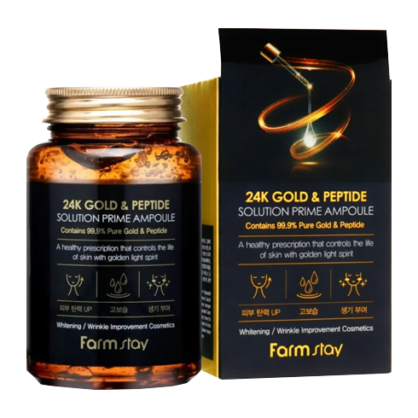 Ампульная сироватка Farm Stay 24 K Gold & Peptide Solution Prime Ampoule