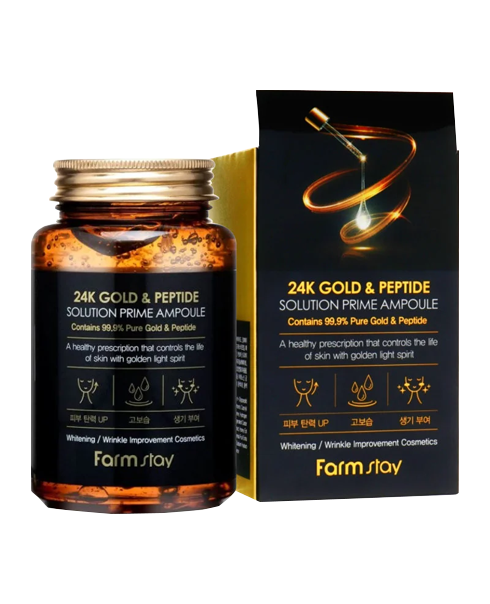 Ампульная сироватка Farm Stay 24 K Gold & Peptide Solution Prime Ampoule