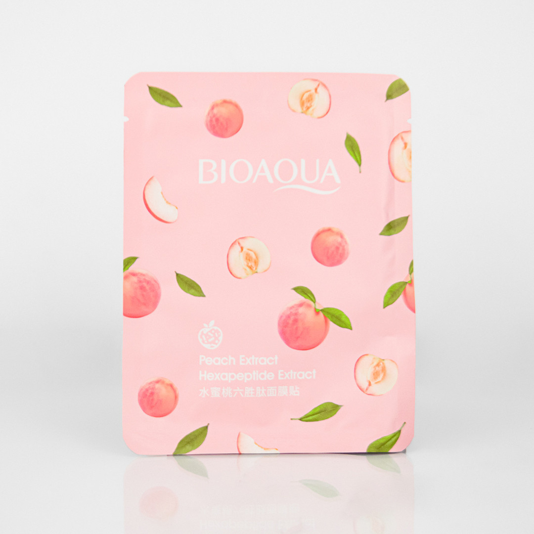 Тканинна маска з персиком BIOAQUA Peach Extract Hexapeptide Extract