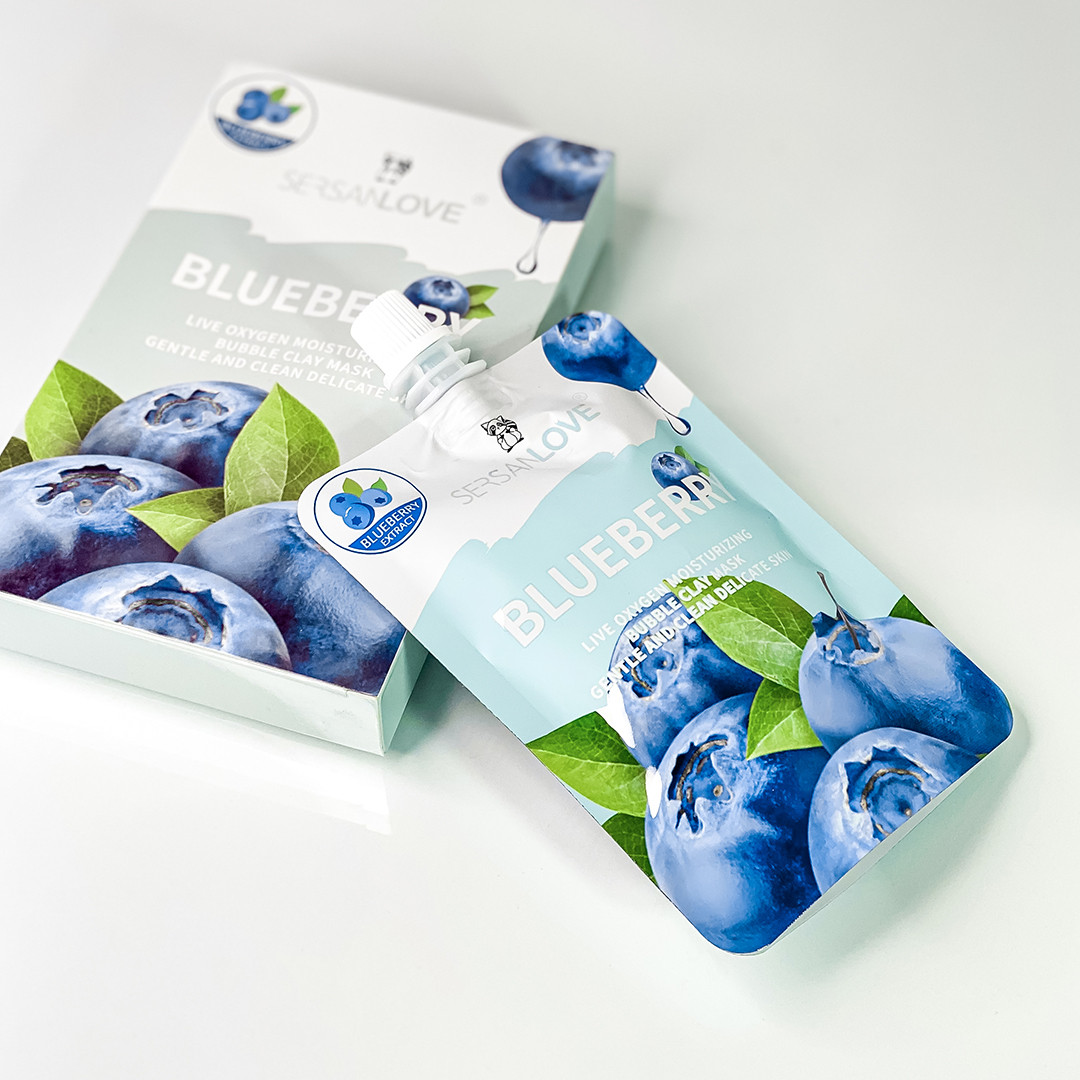 Бульбашкова маска з чорницею SERSAN LOVE Hyaluronic Acid Bubble Mask