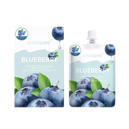 Бульбашкова маска з чорницею SERSAN LOVE Hyaluronic Acid Bubble Mask