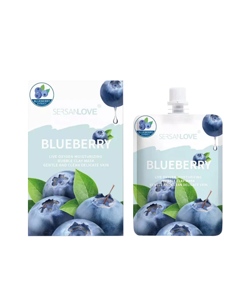 Бульбашкова маска з чорницею SERSAN LOVE Hyaluronic Acid Bubble Mask