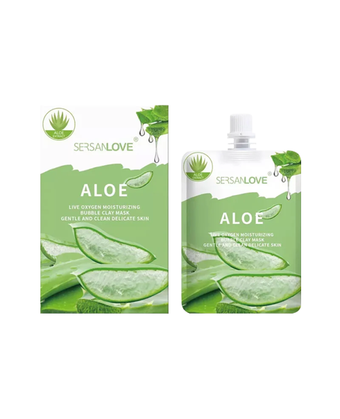 Пузырьковая маска с алоэ SERSAN LOVE Aloe Live Oxygen Bubble Mask