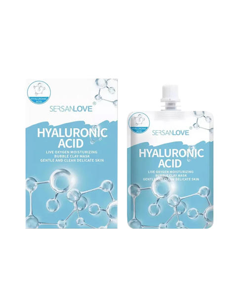 Маска для обличчя бульбашкова з гіалуроновою кислотою SERSAN LOVE Hyaluronic Acid Bubble Clay Mask