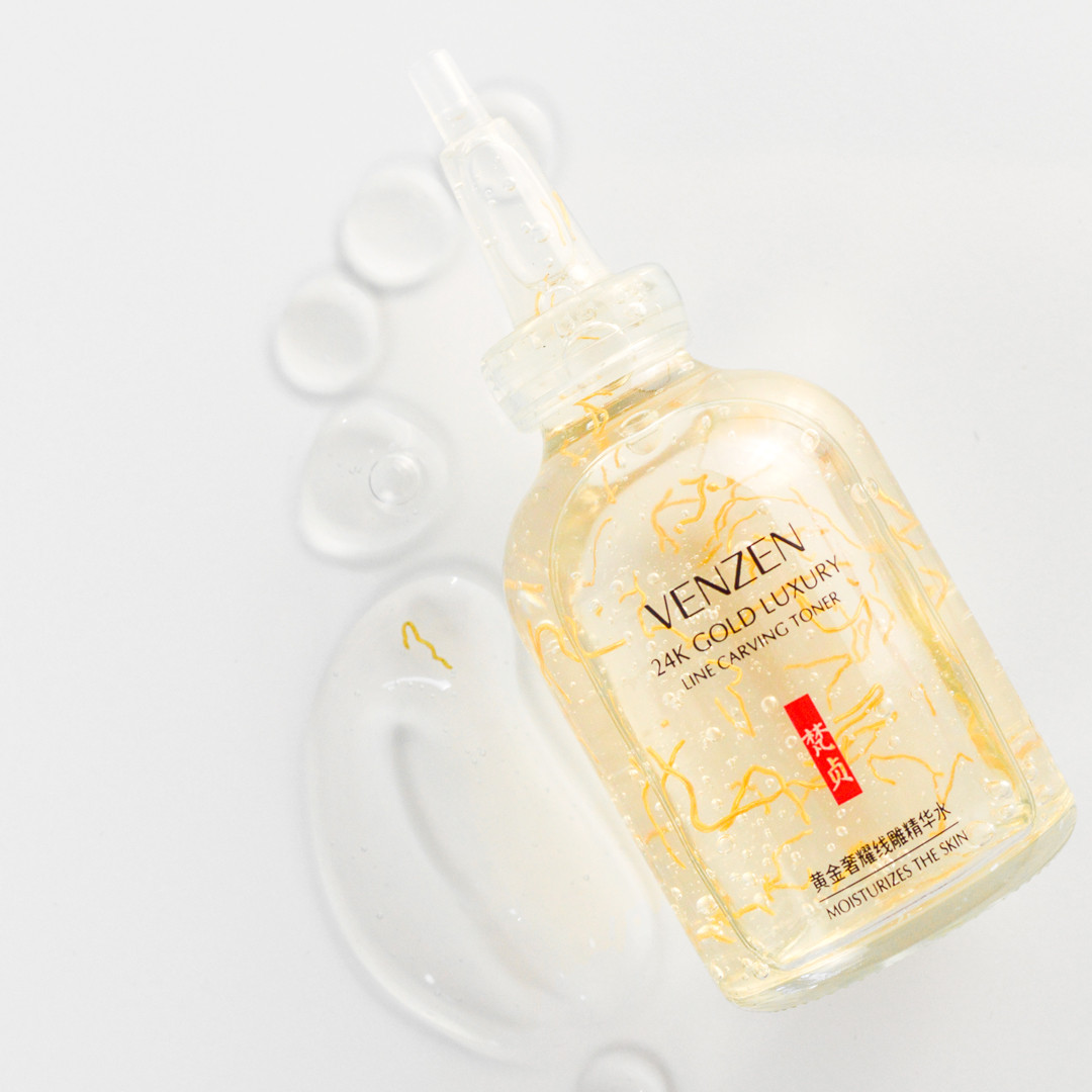 Тонер-сиворотка з золотом Venzen (Veze) 24K Gold Luxury Line Carving Toner
