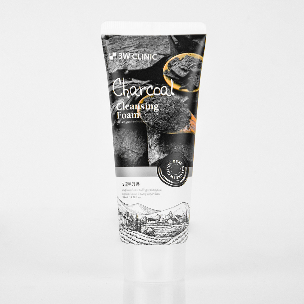Пенка с древесным углем 3W CLINIC charcoal Cleansing Foam