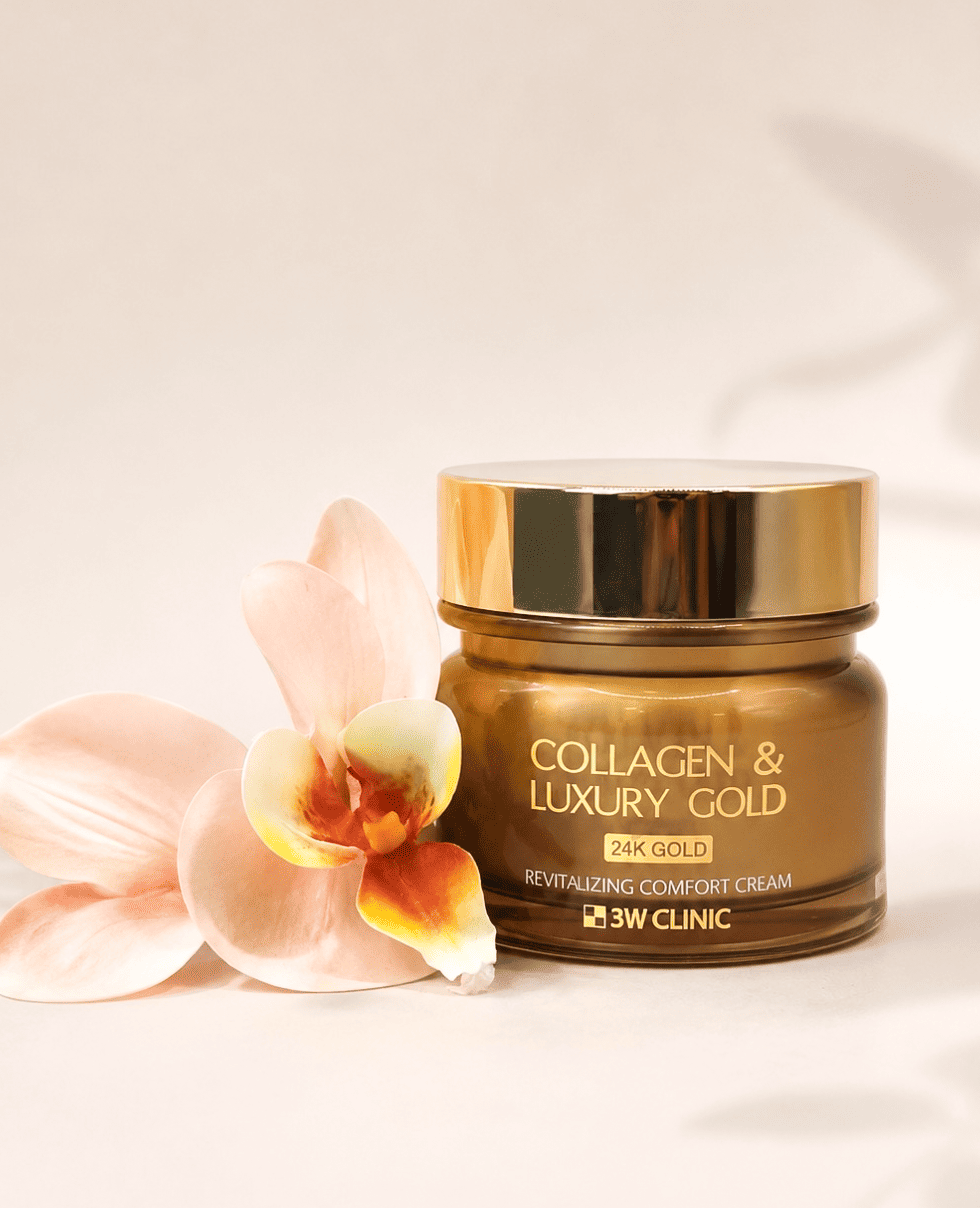 Крем для обличчя із золотом 24К антивіковий 3W Clinic Collagen & Luxury Gold Revitalizing Comfort 24k Gold Cream