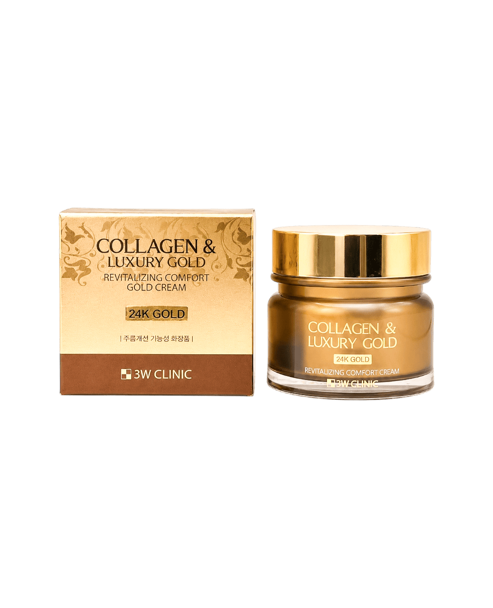 Крем для обличчя із золотом 24К антивіковий 3W Clinic Collagen & Luxury Gold Revitalizing Comfort 24k Gold Cream