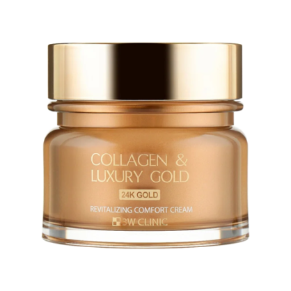 Крем для обличчя із золотом 24К антивіковий 3W Clinic Collagen & Luxury Gold Revitalizing Comfort 24k Gold Cream
