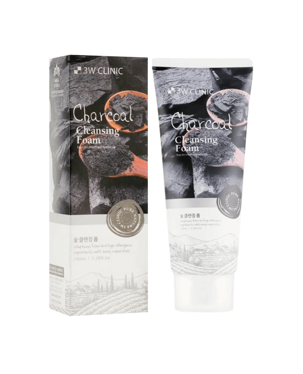 Пенка с древесным углем 3W CLINIC charcoal Cleansing Foam