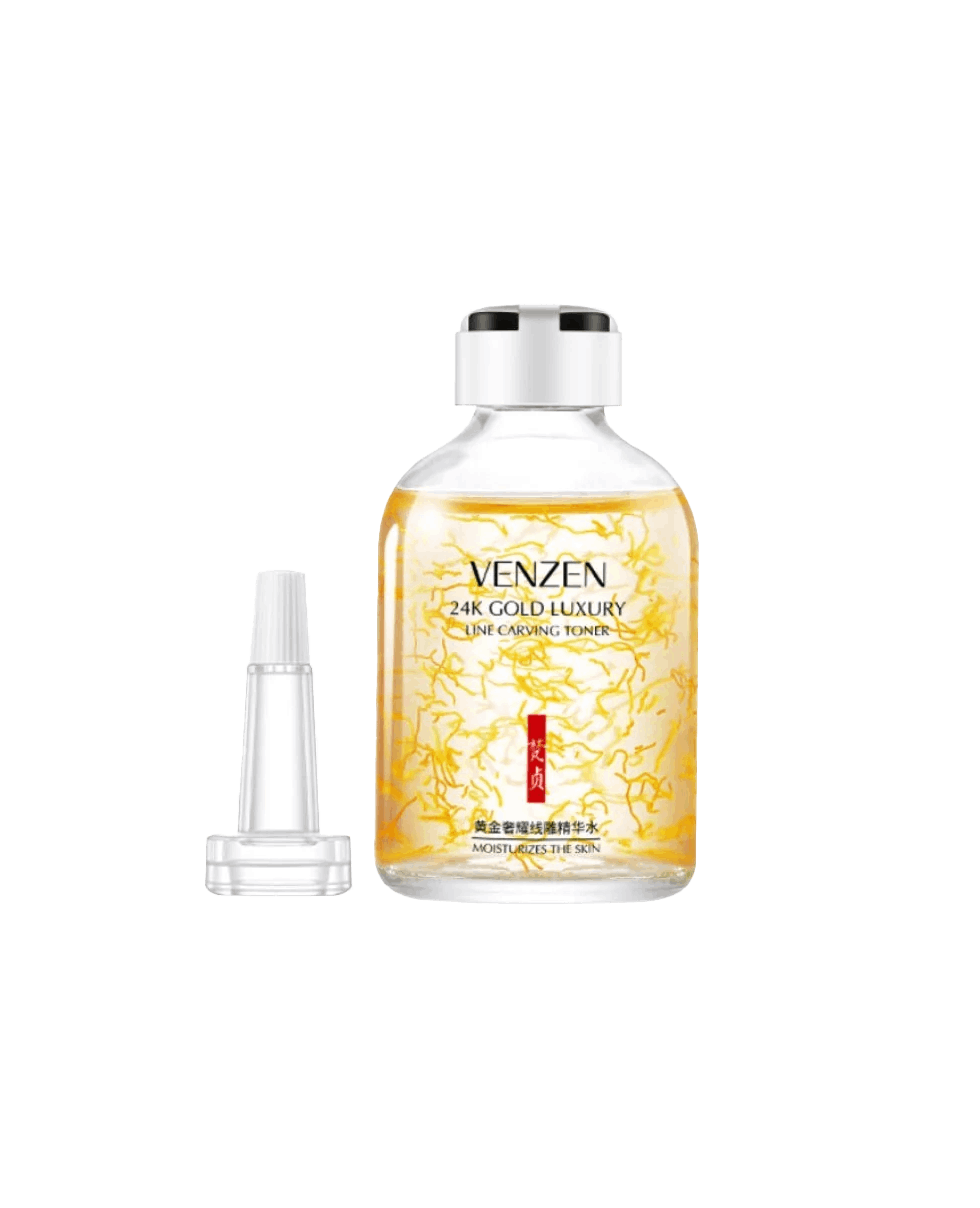 Тонер-сиворотка з золотом Venzen (Veze) 24K Gold Luxury Line Carving Toner