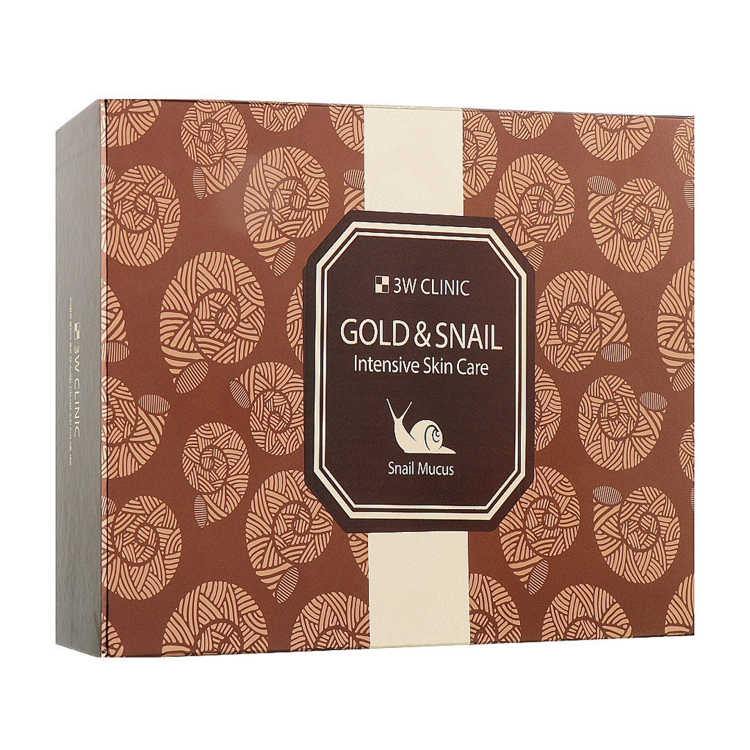 Антивіковий набір з муцином равлика та золотом 3W Clinic Gold And Snail Intensive Care Set