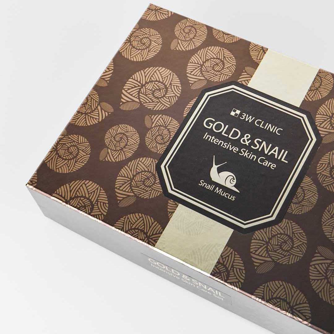 Антивіковий набір з муцином равлика та золотом 3W Clinic Gold And Snail Intensive Care Set