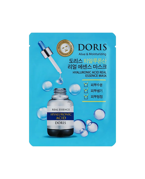 Тканевая маска ампульная с гиалуроновой кислотой Doris Hyaluronic Acid Real Essence Mask