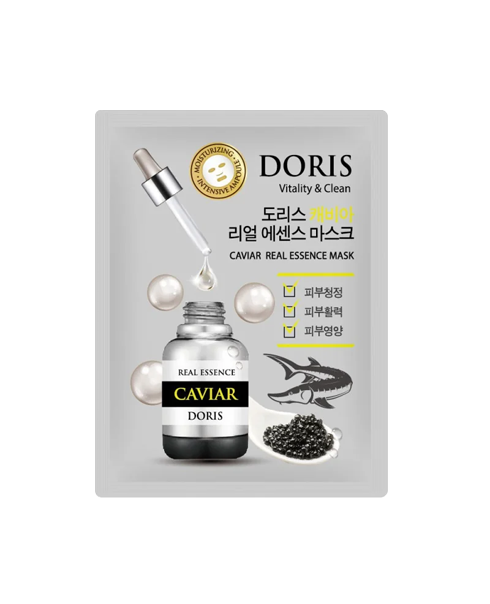 Тканевая маска с черной икрой Doris Caviar Real Essence Mask