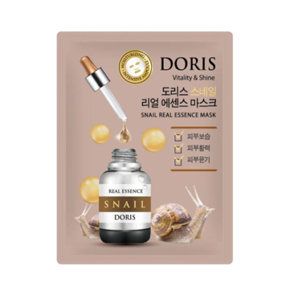 Тканевая маска для лица ампульная с муцином улитки Doris Snail Real Essence Mask