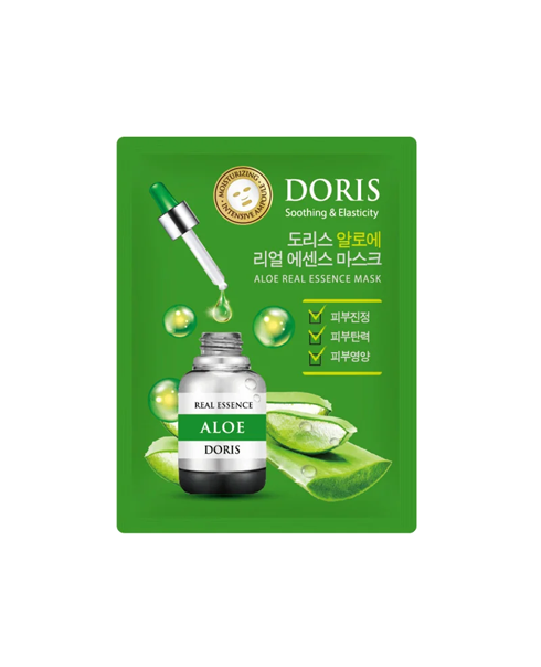 Тканинна маска ампульна для обличчя з алое вера Doris Aloe Real Essence Mask