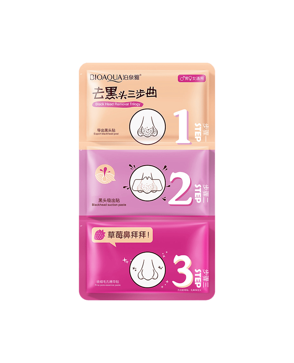 Маска 3 в 1 для видалення чорних точок BIOAQUA Three Step Curved