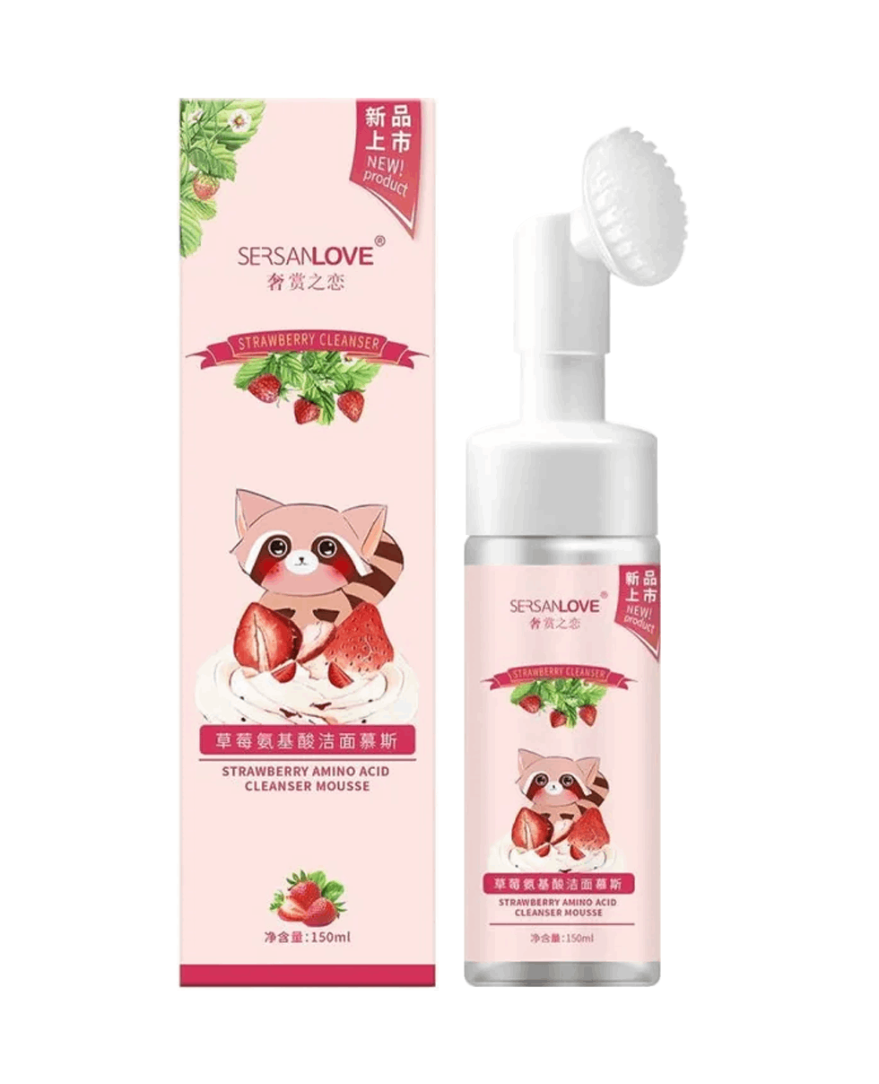 Пенка-мусс с клубникой SERSAN LOVE Strawberry Amino Acid Cleansing Mousse