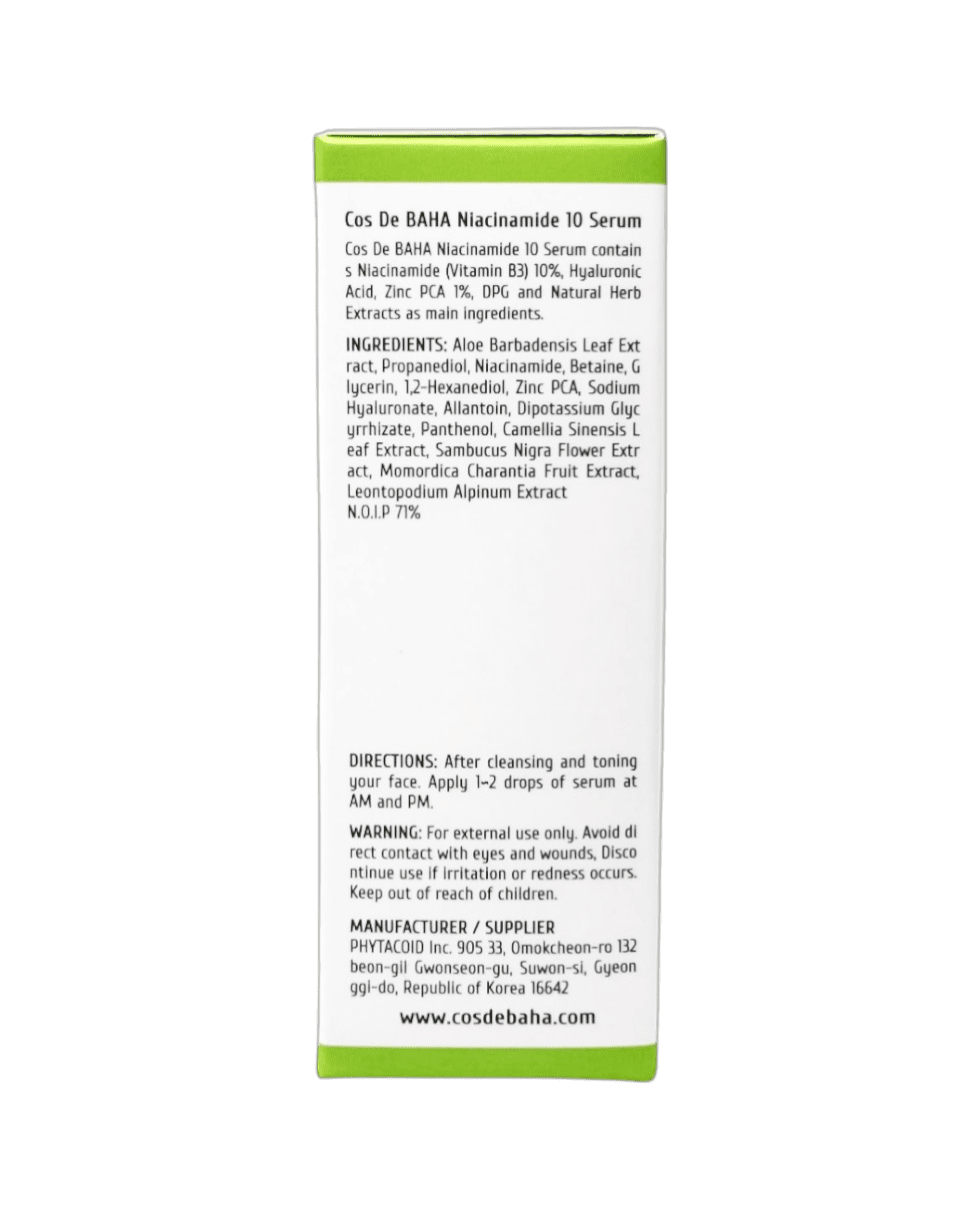 Сыворотка с ниацинамидом 10% Cos De Baha Niacinamide 10 Serum