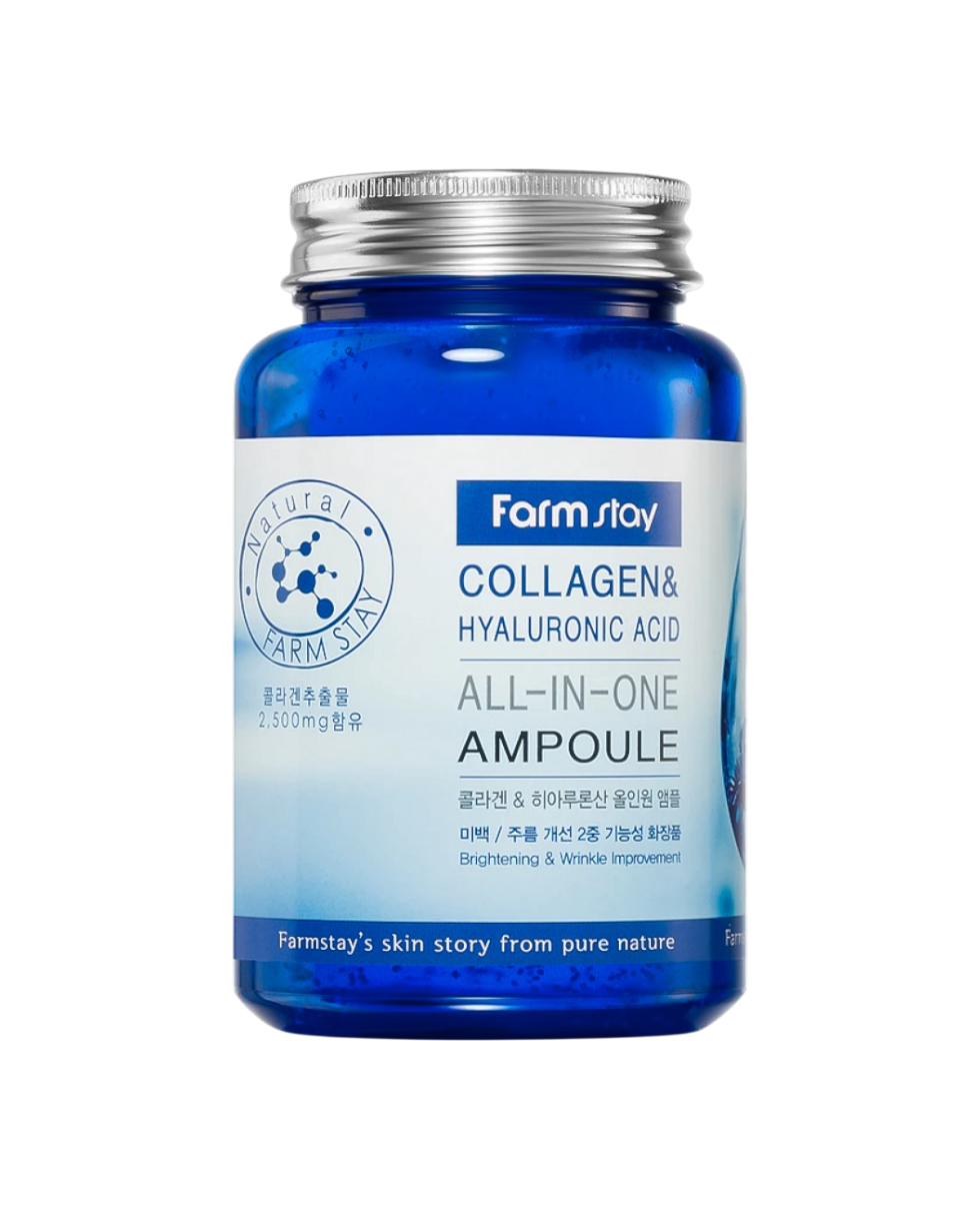 Ампульна сироватка з колагеном та гіалуроновою кислотою Farm Stay Collagen & Hyaluronic Acid All-In-One Ampoule
