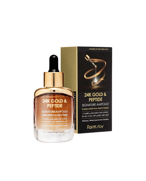 Сироватка омолоджуюча з золотом та пептидами Farm Stay 24K Gold & Peptide Signature Ampoule