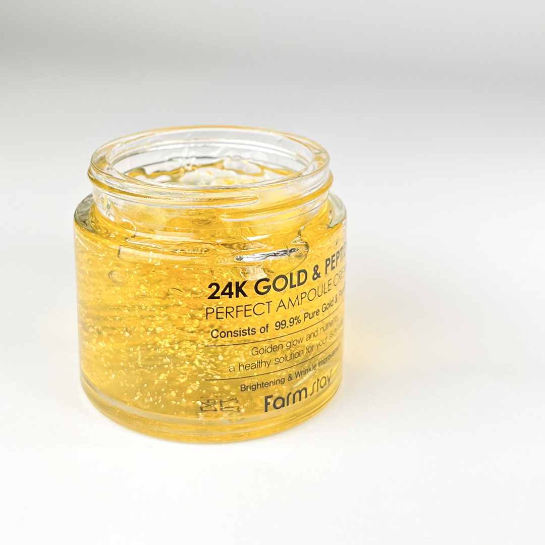 Антивозрастной крем для лица с золотом и пептидами Farm Stay 24K Gold & Peptide Perfect Ampoule Cream