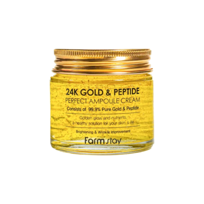 Антивозрастной крем для лица с золотом и пептидами Farm Stay 24K Gold & Peptide Perfect Ampoule Cream