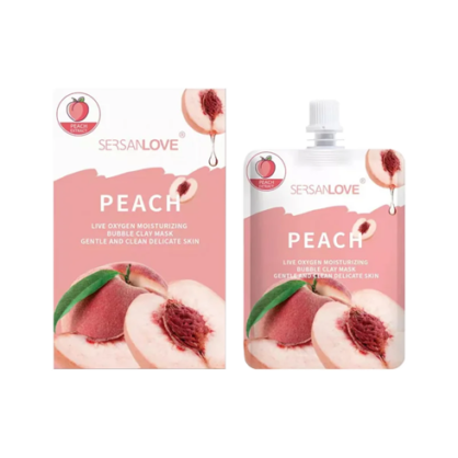 Маска для обличчя бульбашкова з персиком SERSAN LOVE Peach Live Oxygen Moisturizing Bubble Clay Mask