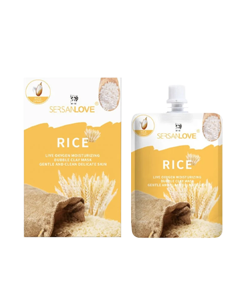 Маска для обличчя бульбашкова з рисом SERSAN LOVE Rice Live Oxygen Moisturizing Bubble Clay Mask