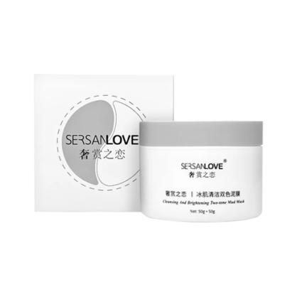 Подвійна грязьова маска для обличчя SERSAN LOVE Cleansing and Brightening Two-tone Mud Mask