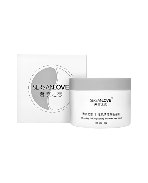Подвійна грязьова маска для обличчя SERSAN LOVE Cleansing and Brightening Two-tone Mud Mask