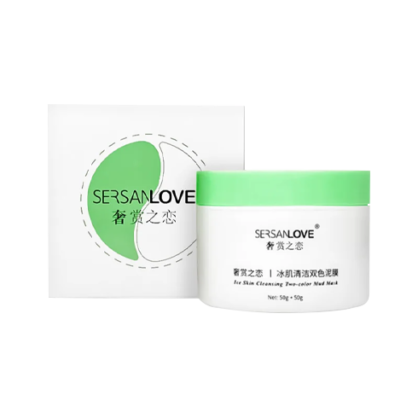 Двойная грязевая маска для лица SERSAN LOVE Ice Skin Cleansing Two-color Mud Mask