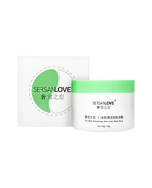 Двойная грязевая маска для лица SERSAN LOVE Ice Skin Cleansing Two-color Mud Mask