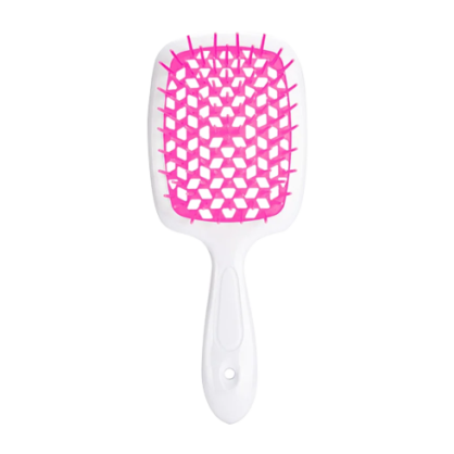 Расческа белый с фуксией для легкого расчесывания волос Janeke Small Superbrush (мини версия)