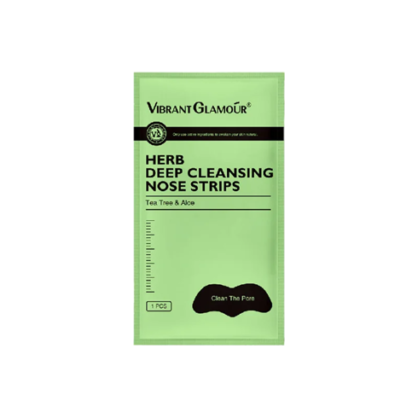 Смужка для видалення чорних цяток з чайним деревом та алое Vibrant Glamour Herb Deep Cleansing Nose Strips