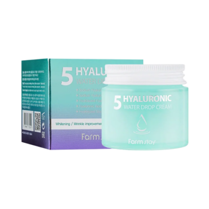 Зволожуючий крем з 5 видами гіалуронової кислоти Farm Stay Hyaluronic 5 Water Drop Cream