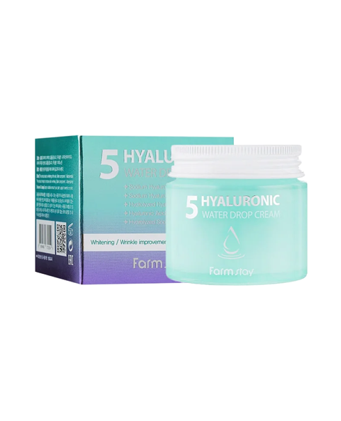 Зволожуючий крем з 5 видами гіалуронової кислоти Farm Stay Hyaluronic 5 Water Drop Cream