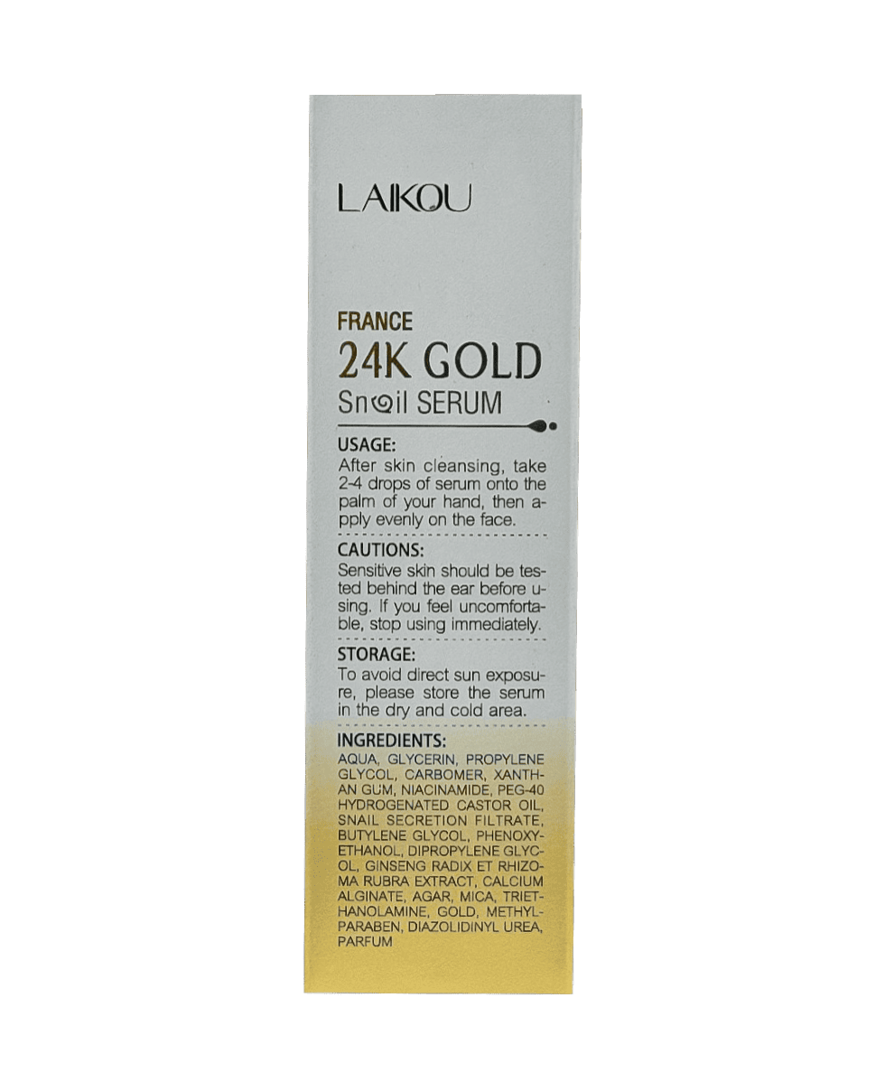 Сыворотка с золотом и муцином улитки LAIKOU France 24K Gold Snail