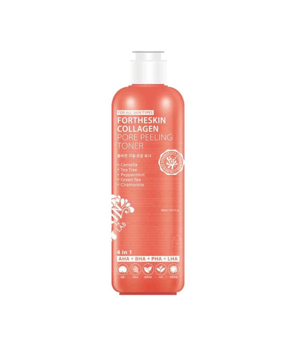 Тонер с коллагеном и кислотами FORTHESKIN Collagen Pore Peeling Toner