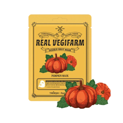 Тканевая маска тыква FORTHESKIN Super Food Real Vegifarm Double Shot Mask Pumpkin