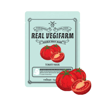 Тканевая маска томат FORTHESKIN Super Food Real Vegifarm Double Shot Mask Tomato