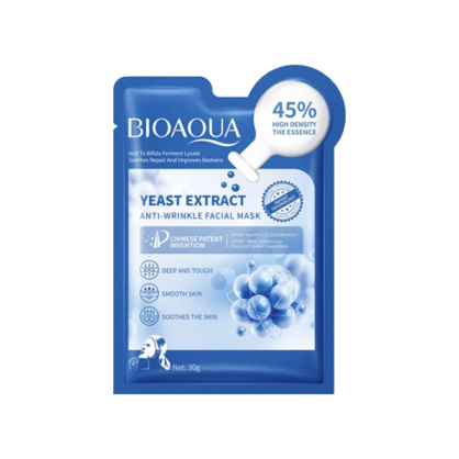 Тканинна маска з екстрактом дріжджів Bioaqua Yeast Extract Anti-Wrinkle Facial Mask