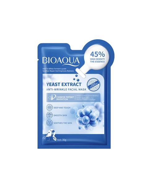 Тканинна маска з екстрактом дріжджів Bioaqua Yeast Extract Anti-Wrinkle Facial Mask
