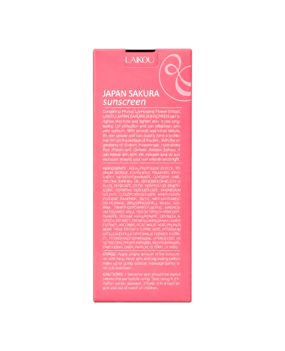 Сонцезахисний крем з екстрактом японської сакури LAIKOU Japan Sakura Sunscreen SPF50