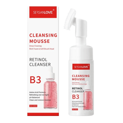 Пінка для вмивання з вітаміном В3 з насадкою-щіточкою SERSAN LOVE Cleansing Mousse Retinol Cleanser B3