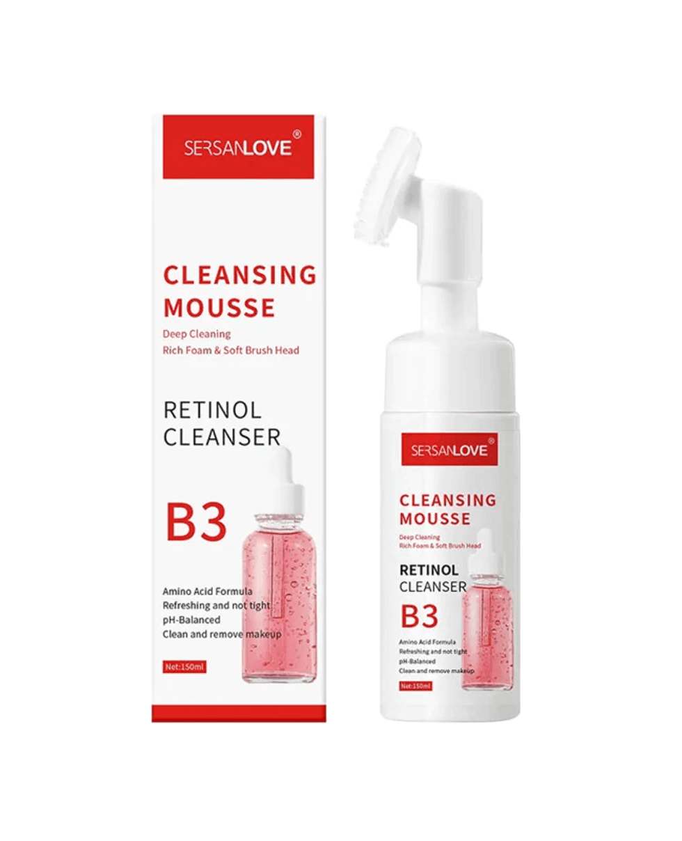 Пінка для вмивання з вітаміном В3 з насадкою-щіточкою SERSAN LOVE Cleansing Mousse Retinol Cleanser B3