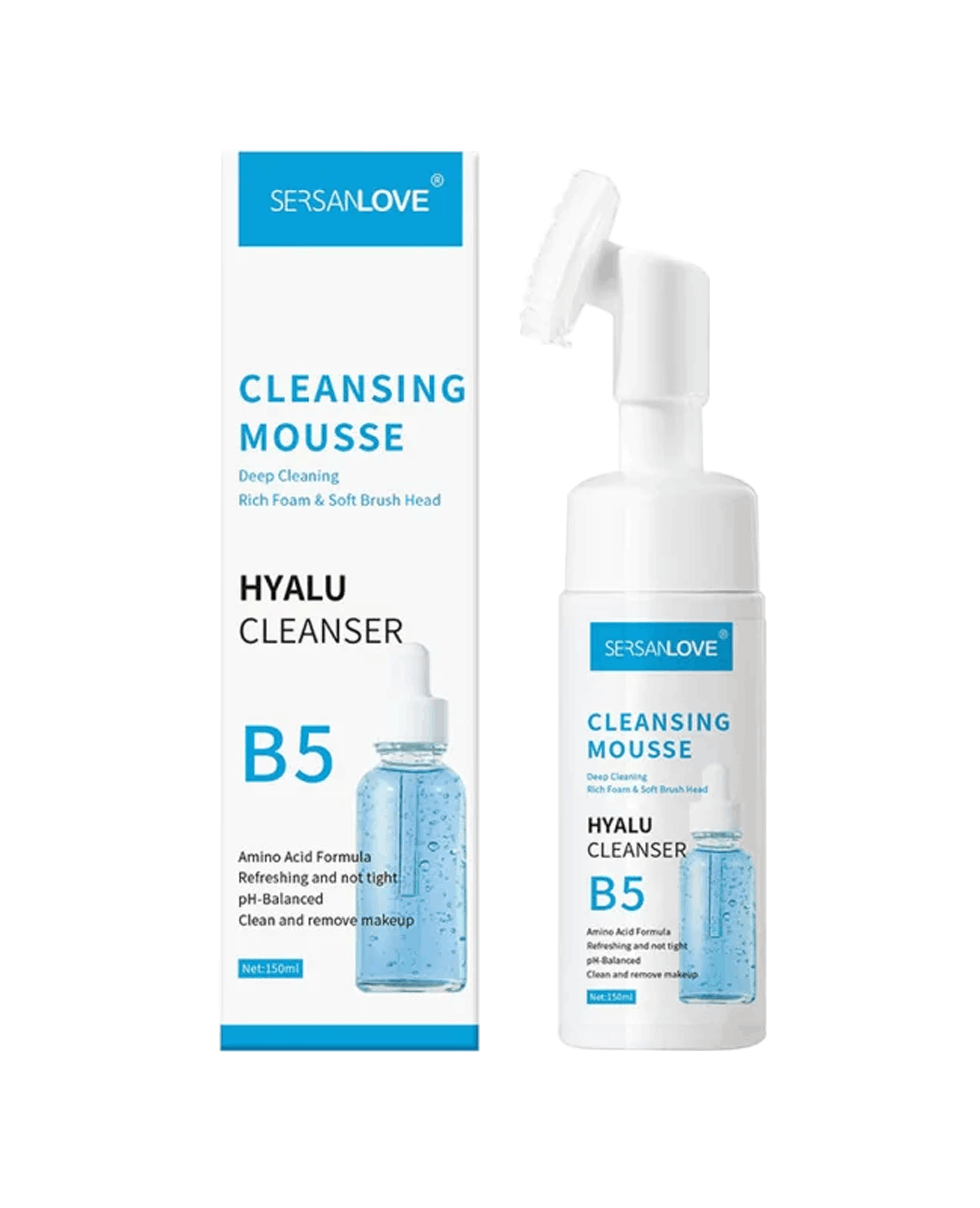 Пенка для умывания с витамином В5 с насадкой-щеточкой SERSAN LOVE Cleansing Mousse Hyalu Cleanser B5