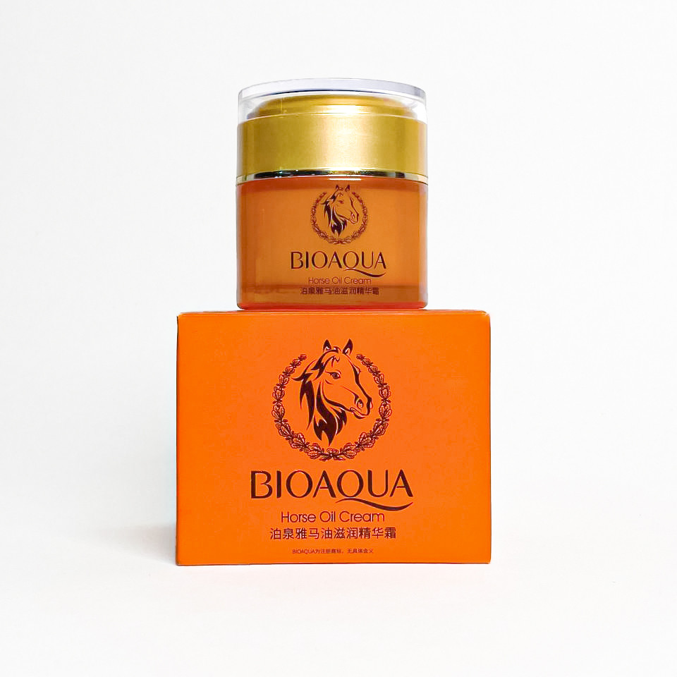 Антивіковий крем для обличчя з кінською олією Bioaqua Horse Oil Cream
